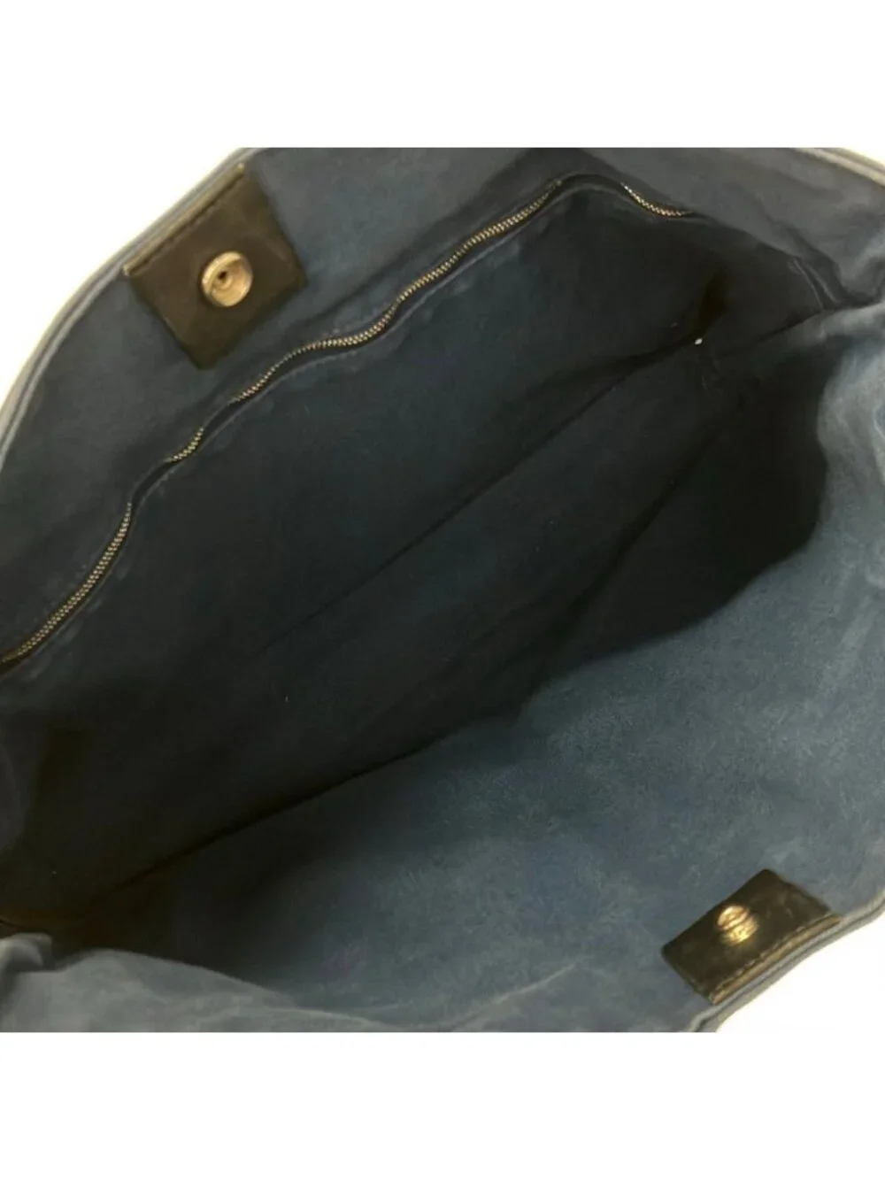 Hermes Tote Troca Horizontal MM Blue Navy Black Leather